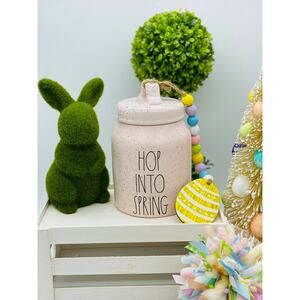 Rae Dunn HOP INTO SPRING Baby Canister & Garland